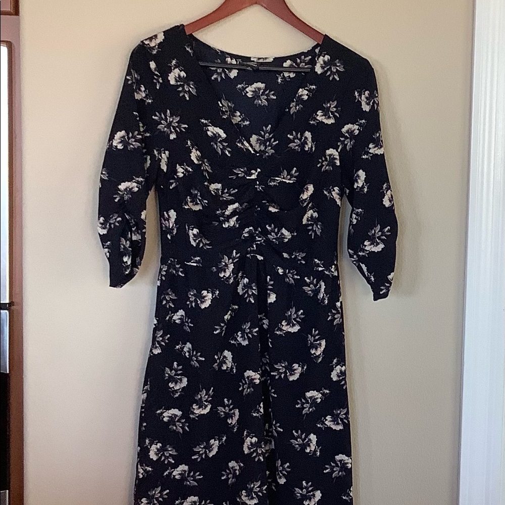 Bobeau Midi Navy Blue Dress